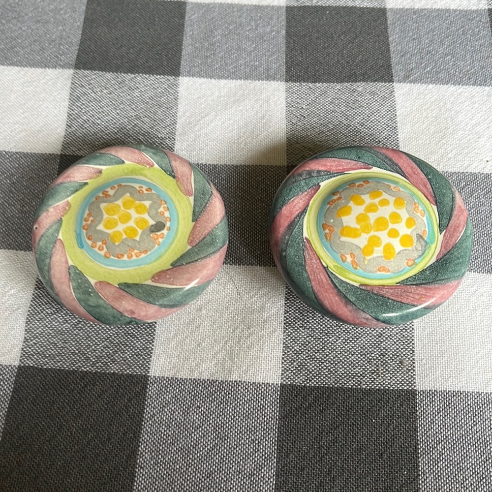 Two Mackenzie Childs Drawer pulls.